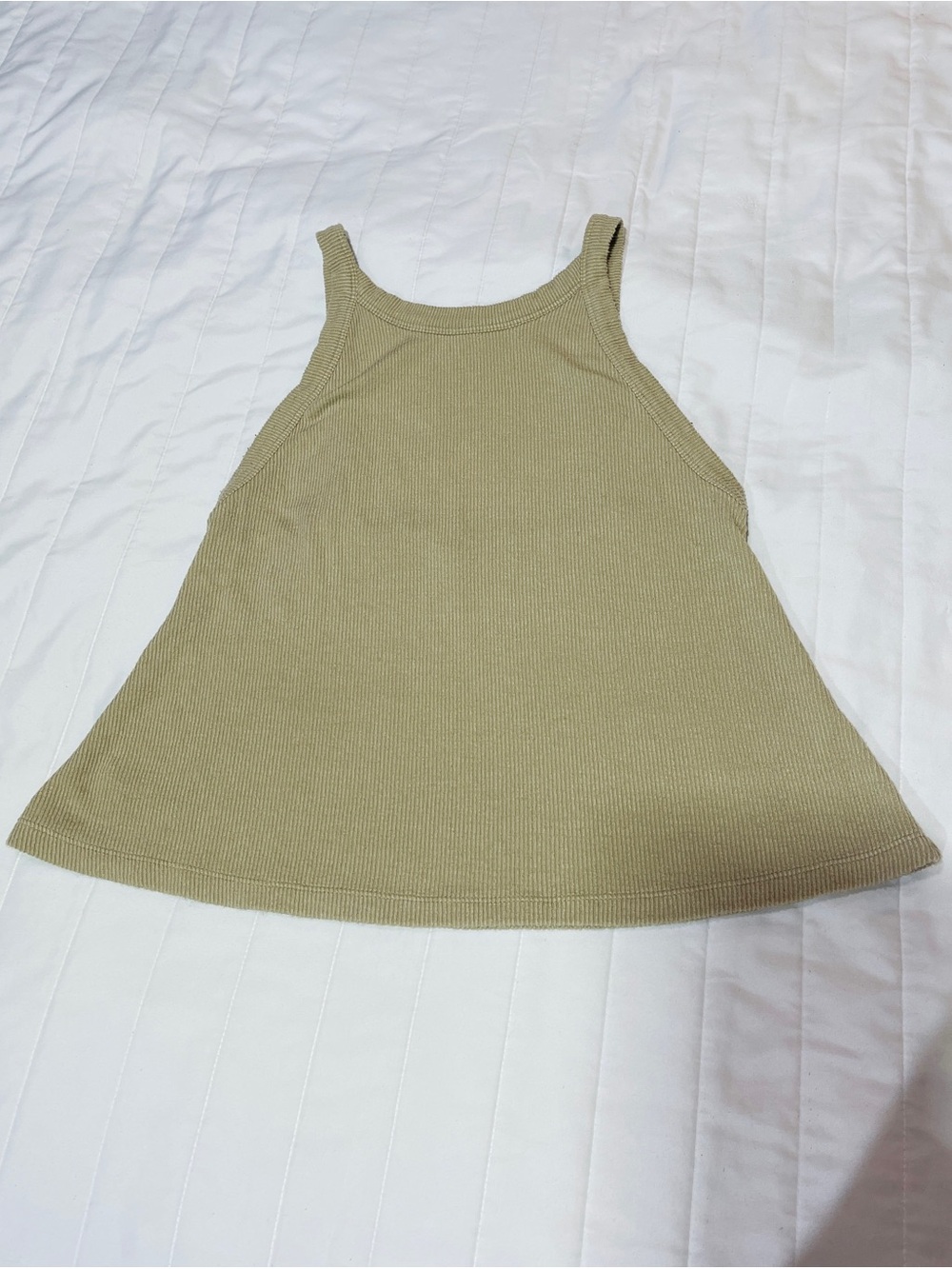 Free People Olive Ribbed Swing Tank